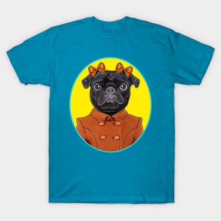 Black Pug in a Pea Coat T-Shirt